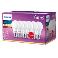 6x LED žárovka LED E27 A60 7W = 60W 806lm 2700K Teplá bílá 150° PHILIPS PHICLAJ1043