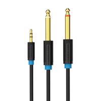 Audio kabel 3,5mm TRS na 2x 6,35mm Vention BACBF 1m černý
