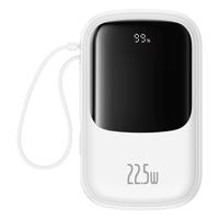 Baseus Qpow Pro+ 20000mAh 22,5W powerbanka s integrovaným kabelem USB-C a displejem - bílá 6932172652760 6932172652760
