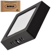 Berge Čtvercový LED panel černý - přisazený - 6W - PC - neutrální bílá BPC001