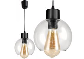 Berge E27 LED lustr závěsné svítidlo, skleněná koule, průhledné P0001/1XK023