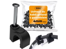 Berge Girland háčky na kabely s hřebíkem 4 mm - 100 ks 100XHDG002