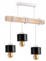 Berge LED dřevěné závěsné stropní svítidlo, bílé, 3xE27 kelímek LDB-K-3XE27-BIALA/3XK003
