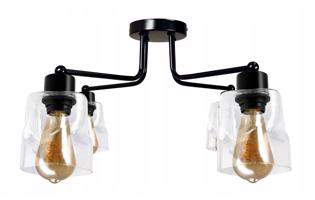 Berge LED lustr stropní svítidlo 2xE27, rolovací, průhledný čtverec P0014/4XK024