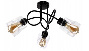 Berge LED lustr stropní svítidlo 3xE27, skládací skleněný čtverec, průhledné LK0002/3XK024