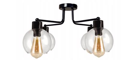Berge LED lustrové stropní svítidlo 4xE27 průhledná skleněná koule P00144XK023