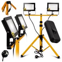 Berge LED reflektor 2x 50W + stojan + vypínač - studená bílá MH0341-MA0239-WS-1C