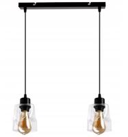 Berge LED stropní závěsné svítidlo 2xE27, rolovací, průhledný čtverec P0006/2XK024