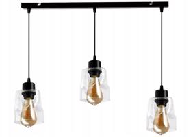 Berge LED stropní závěsné svítidlo 3xE27, rolovací, průhledný čtverec P0009/3XK024