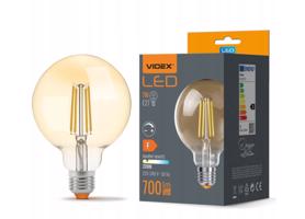Berge LED žárovka filament AMBER - E27 - 7W - G95 - stmívatelná - teplá bílá