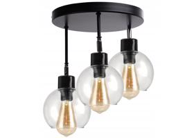 Berge LED závěsné nastavitelné stropní svítidlo 3xE27 - průhledná koule P0013/3XK023