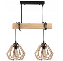 Berge LED závěsné stropní svítidlo, dřevěný trám, 2xE27, brilantní dřevěný lustr LDB-K-2XE27/2XK007