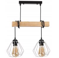 Berge LED závěsné stropní svítidlo, dřevěný trám, 2xE27, Diamond White Lustr LDB-K-2XE27/2XKB001