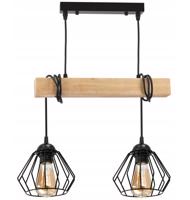 Berge LED závěsné stropní svítidlo, dřevěný trám, 2xE27, lustr Loft Brylant LDB-K-2XE27/2XK001