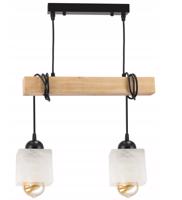Berge LED závěsné stropní svítidlo, dřevěný trám, 2xE27, Lustr Milk Cube LDB-K-2XE27/2XK006