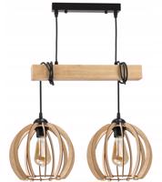 Berge LED závěsné stropní svítidlo dřevěný trám 2xE27 Lustr Rare Ball LDB-K-2XE27/2XK008