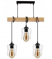Berge LED závěsné stropní svítidlo, dřevěný trám, 3xE27 Čtvercový lustr, rolovaný LDB-K-3XE27/3XK024