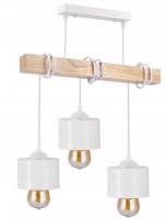 Berge LED závěsné stropní svítidlo, dřevěný trám, 3xE27, kovový kelímek - bílý LDB-K-3XE27-BIALA/3XKB003