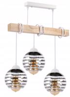 Berge LED závěsné stropní svítidlo, dřevěný trám, 3xE27 loft - bílá LDB-K-3XE27-BIALA/3XK013