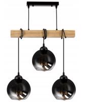 Berge LED závěsné stropní svítidlo, dřevěný trám, 3xE27, loft, kouřově šedá LDB-K-3XE27/3XK020