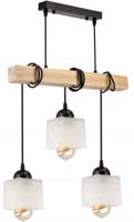 Berge LED závěsné stropní svítidlo, dřevěný trám, 3xE27, loft, mléčná kostka LDB-K-3XE27/3XK006