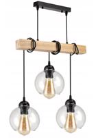 Berge LED závěsné stropní svítidlo, dřevěný trám, 3xE27, Lustr, koule, bezbarvý LDB-K-3XE27/3XK023