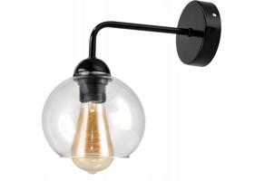 Berge LOFT LED nástěnné stropní svítidlo 1x E27 průhledná skleněná koule P0015/1XK023