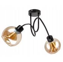 Berge Skleněná LED stropní lampa 2xE27 - jantarová barva LK0001/2XK021