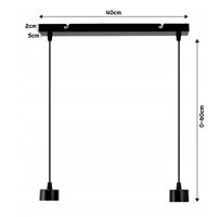 Berge Skleněná LED stropní lampa 2xE27 - kouřová koule P0006/2XK022