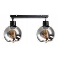 Berge Skleněná LED stropní lampa 2xE27 - kouřová koule P0007/2XK022