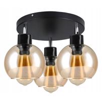 Berge Skleněná LED stropní lampa 3xE27 - jantarová barva P0011/3XK021