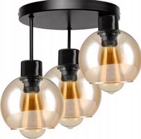 Berge Skleněná LED stropní lampa 3xE27 - jantarová barva P0012/3XK021
