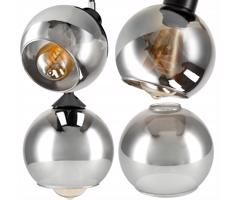 Berge Skleněná LED stropní lampa 3xE27 - kouřová koule P0008/3XK022
