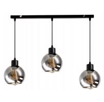 Berge Skleněná LED stropní lampa 3xE27 - kouřová koule P0009/3XK022