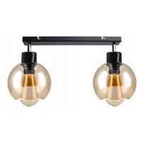 Berge Skleněná LED stropní lampa LOFT 2xE27 - jantarová barva P0007/2XK021