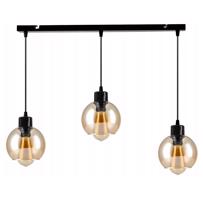 Berge Skleněná LED stropní lampa nastavitelná 3xE27 - jantarová barva P0009/3XK021