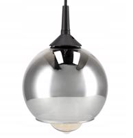 Berge Skleněná LED stropní lampa, nastavitelná, 3xE27 - kouřová koule P0011/3XK022