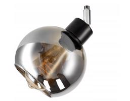 Berge Skleněná LED stropní lampa, nastavitelná, 3xE27 - kouřová koule P0012/3XK022