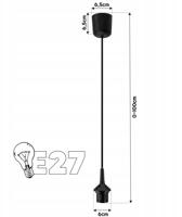 Berge Závěsná lampa ze skleněné koule LED E27 - jantarová PP0001/K021