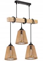Berge Závěsné stropní svítidlo LED dřevěný trám 3xE27 Lustr Dřevěný kužel LDB-K-3XE27/3XLUCA04