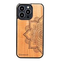 Dřevěné pouzdro Bewood Mandala Apple pro iPhone 13 Pro - světle hnědé 5907511739267