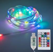 Eco Light MAGICKÉ SVĚTLO GIRLANDA DIGITÁLNÍ SVĚTELNÝ ŘETĚZ IP65 1MLN BAREV 200 LED 10m DC5V, DÁLKOVÝ OVLADAČ