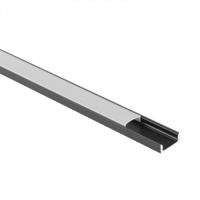 Eco Light Přisazený profil N01 černý + matný difuzor 1m + 2x krytky EC20905