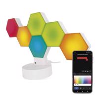Emos GoSmart LED stolní svítidlo Hexagon bílá, 6 dílů, RGBIC stmívatelná, WiFi ZIW426R