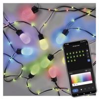 Emos GoSmart LED světelný řetěz – 15× párty žárovky, 15 m, venkovní i vnitřní, RGBIC WiFi ZIW17FR