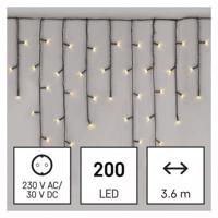 Emos LED vánoční rampouchy, 3,6 m, venkovní i vnitřní, teplá bílá, programy D4CW01