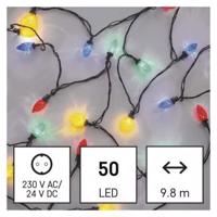 Emos LED vánoční řetěz, barevné žárovky, 9,8 m, multicolor, multifunkce D5ZM01