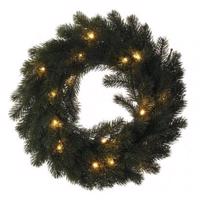 Emos LED vánoční věnec, 40 cm, 2x AA, vnitřní, teplá bílá, časovač DCTW05