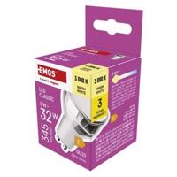 Emos LED žárovka Classic MR16 stříbrná/ GU10 / 3 W (32 W) / 345 lm / teplá bílá ZQ8E17