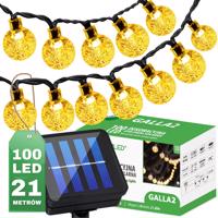 Girlanda solární zahradní 100x LED ozdobné koule 21.8m Teplá bílá 3000K GALLA2 LUMILED LUMSOL0068